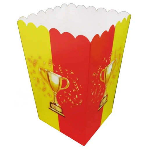 Mısır Cips Kutusu Karton Futbol Sarı Kırmızı 8'lı