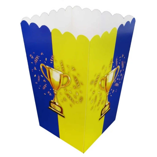 Mısır Cips Kutusu Karton Futbol Sarı Lacivert 8'lı