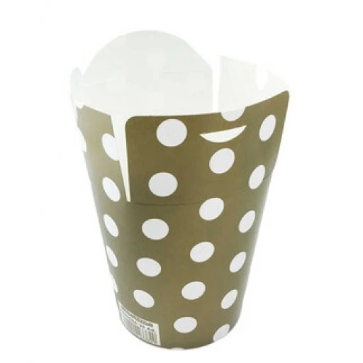 Mısır Kutusu Puantiyeli Elips Kapaklı 10x13cm Altın P8