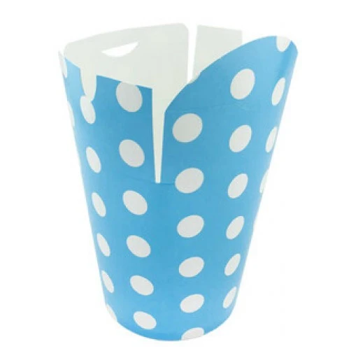 Mısır Kutusu Puantiyeli Elips Kapaklı 10x13cm Mavi P8