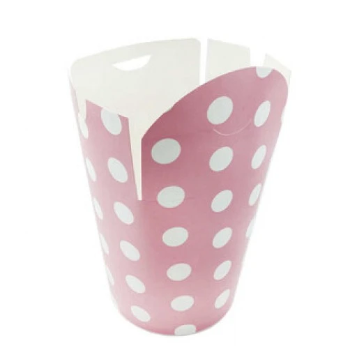 Mısır Kutusu Puantiyeli Elips Kapaklı 10x13cm Pembe P8