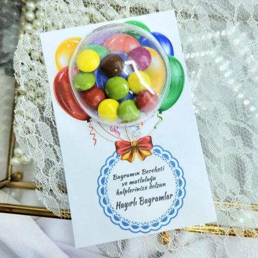 Kağıt Üzeri Bonibon Şekerli Bayram Hediyesi Ramazan Bayramı Şekeri Çikolatası