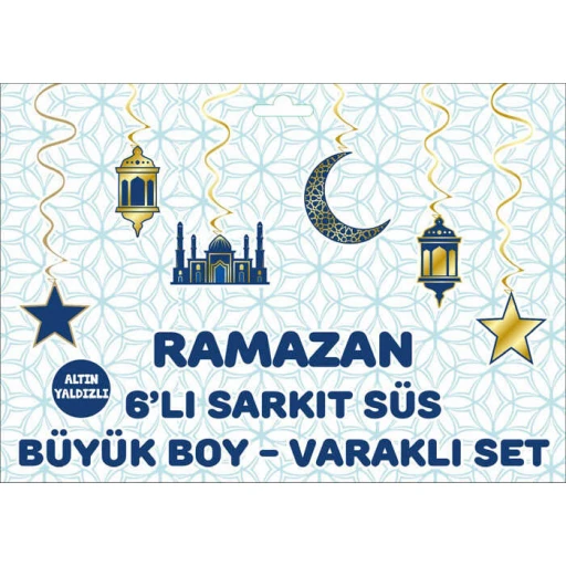 Süs Sarkıt Ramazan Figür Büyük Varaklı 6'lı Lı Set
