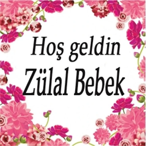 Rengarenk Çiçekli Bebek Etiketi Eb39