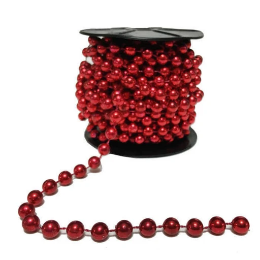 İnci İpe Dizili Kırmızı 8mm 8mt P1