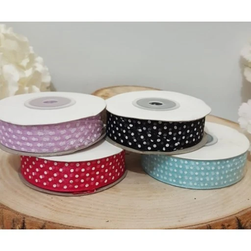 2 cm Organze Puantiyeli Kurdela 10 Metre