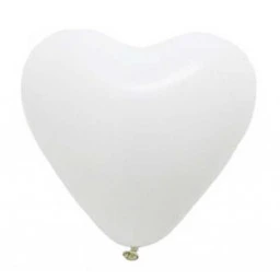 Balon Düz Kalp Şekilli 12 inç Beyaz 100'lü