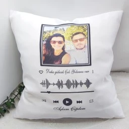 Sevgililer Günü Spotify Fotoğraflı ve Yazılı Yastık