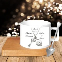 Sevgililer Günü Fincan Altılık ve Kaşık Hediyelik Set