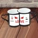 Sevgililer Günü Hediyelik İkili Kalp Kulplu Siyah Sihirli Kupa Bardak Love Hediyelik