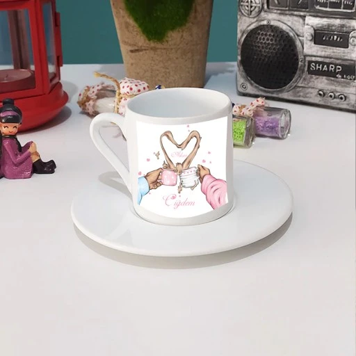 Sevgililer Günü Kişiye Özel Kayve Fincanı Ve Altlık