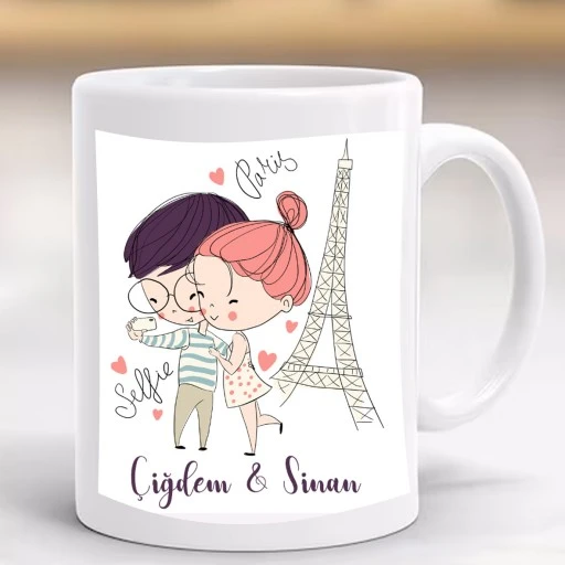 Sevgililer Günü Paris Hediyelik Kupa Bardak