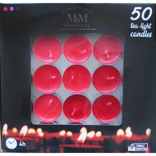Mum Tealight Kokulu Kırmızı 50'li