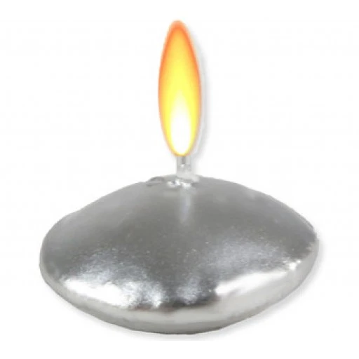 Mum Tealıght Yüzen Mum Gümüş 20'li