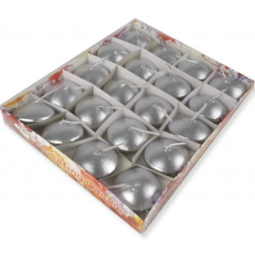 Mum Tealıght Yüzen Mum Gümüş 20'li