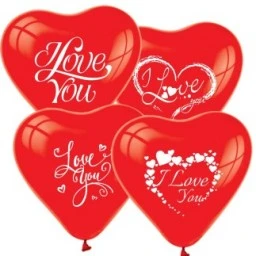 Balon Baskılı Kalp Şekilli 12 inç I Love You 100'lü