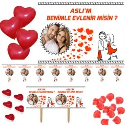 Kişiye Özel Evlilik Teklifi Süsleme Seti Hdts136
