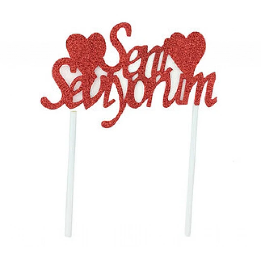 Pasta Süsü Evadan Simli Seni Seviyorum Krmz P1