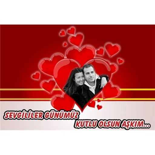 Sevgililer Günü 4 Fotoğraflı Afiş 30x42 Pvc Kaplı