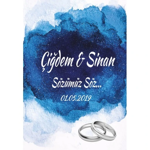 Çerçeve Söz Nişan Afiş Sn08 Afiş 30x42 Pvc Kaplı