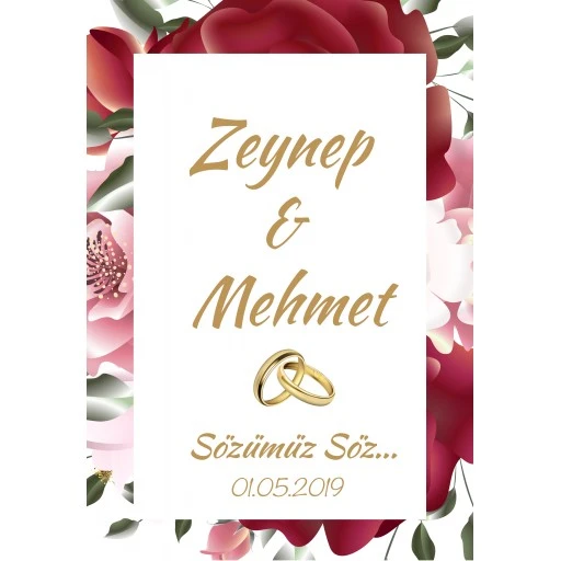 Söz Nişan Afiş,karşılama Panosu Branda Kişiye Özel Sn67