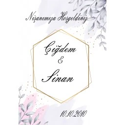 Söz Nişan Afiş,karşılama Panosu Branda Kişiye Özel Sn93 Masa Arkası Afiş