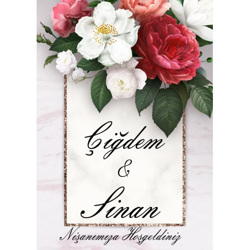 Söz Nişan Afiş,karşılama Panosu Branda Kişiye Özel Sn94 Masa Arkası Afiş