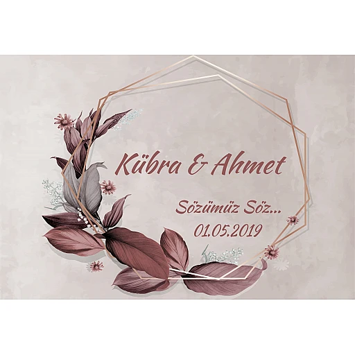 Söz Nişan Masa Arka Fon Afiş Branda