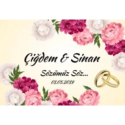 Söz Nişan Masa Arka Fon Afiş Sn07