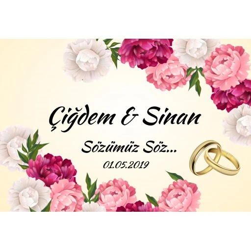 Söz Nişan Masa Arka Fon Afiş Sn07