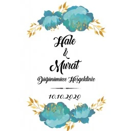 Söz Nişan Masa Arkası Fon, Karşılama Panosu Branda İsme Özel Sn126