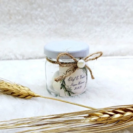 Kavanoz Kağıt Etiketli Nikah Şekeri 40 Cc