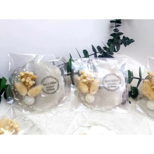 Epoksi Magnet Buzdolabı Süsü Nişan Nikah Şekeri Hediyelik