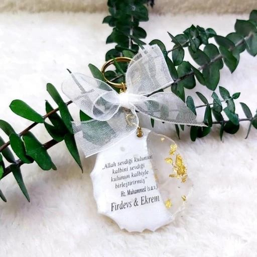 Epoksi Anahtarlık Nikah Şekeri