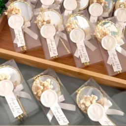 20 Adet Asetat kutu içerisinde mühür dekorlu ayna Söz Nişan Nikah Kına Hediyelik