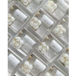 20 Adet Kutuda Şişe & Çikolata & Mum Söz Nişan Nikah Kına Hediyelik