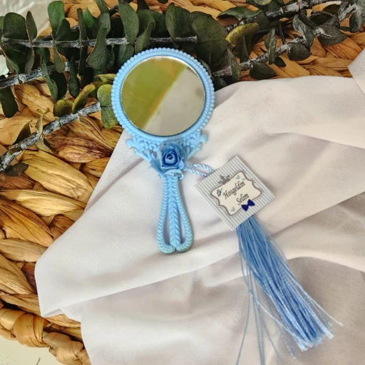 Plastik Ayna Yuvarlak Figürlü 24 Adet Nikah Hediyesi