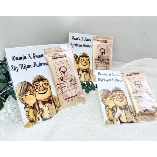 40 Yıl Hatır Türk Kahveli Nikah Şekeri Nişan Hatırası Söz Hediyesi Gelin Arbası Baskılı