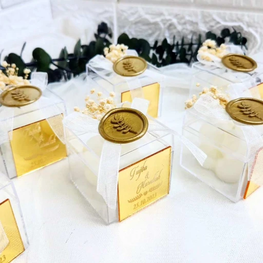 Bubble Mum Mühürlü Söz Nişan Nikah Hatırası Organze Kurdelalı 