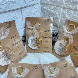Kraf Kağıt Üzeri Epoksi Anahtarlık Söz Nişan Nikah Hediyelik