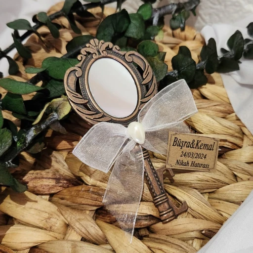 Metal Ayna Açacak Tutamaklı Figürlü 35 Adet Bakır