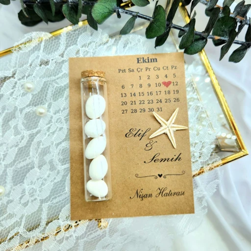 Söz Nişan Nikah Şekeri Hatıralık Kraft Kağıt Üzeri Şişe İçi Şeker Hediyelik