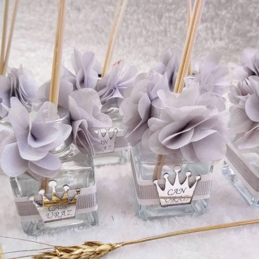 20 Adet 50 Cc Cam Şişe Bambulu Oda Kokusu Nikah Şekeri