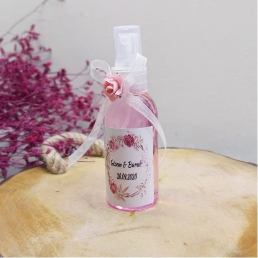 20 Adet Spreyli Kolonya Şişesi 60 Cc Söz Nişan Nikah Hediyelikleri