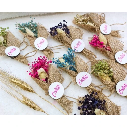 Yeni Trend Kuru Çiçek Ve Ahşap İsimlikli Nikah Şekeri, Söz Nişan Hediyesi