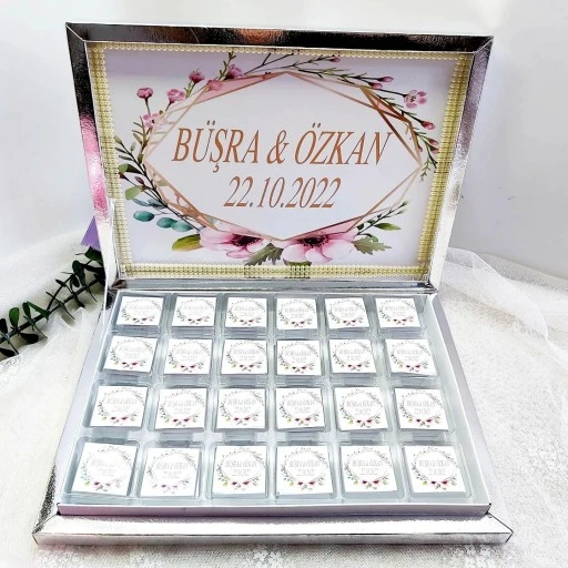 72 Li Karton Kutu Söz Nişan Çikolatası