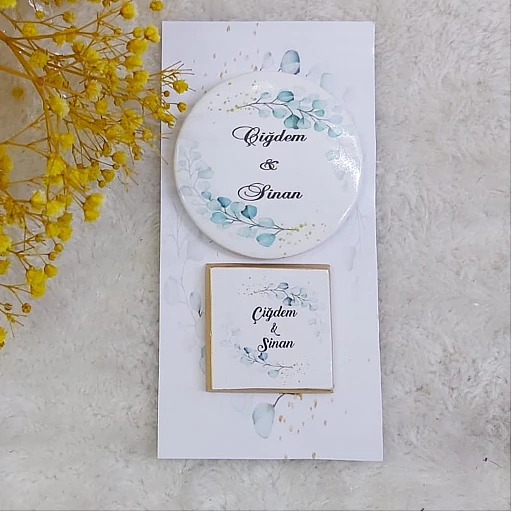 Kağıt Üzeri Metal Açacak Ve Çikolata Hediyelik