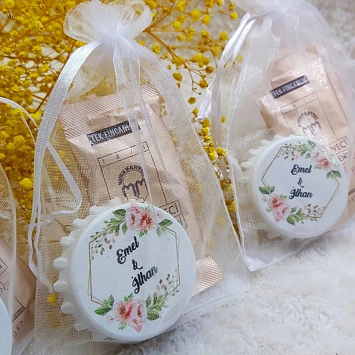 Tül Kese İçinde Kapak Açacak Türk Kahvesi Nikah Şekeri