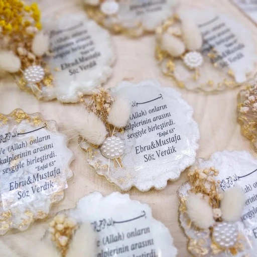 Epoksi Nikah Şekeri Hediyelik Magnet