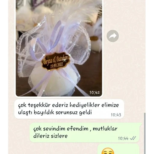 İstiridye Mum Tüllü Nikah Şekeri